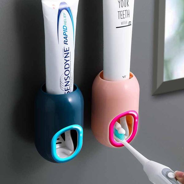 

bath accessory set automatic toothpaste dispenser wall mount type dust-proof toothbrush squeezers storage rack bathroom accessories sets