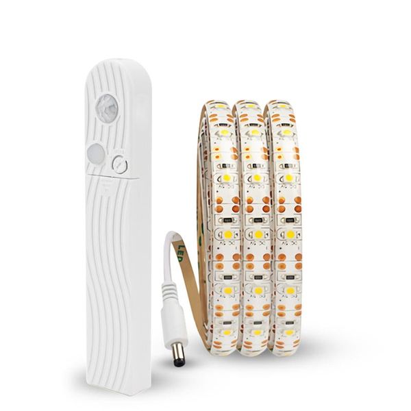 

smart turn on off pir motion sensor & usb port led strip light flexiable adhesive lamp tape for closet stairs kitchen cabinet strips