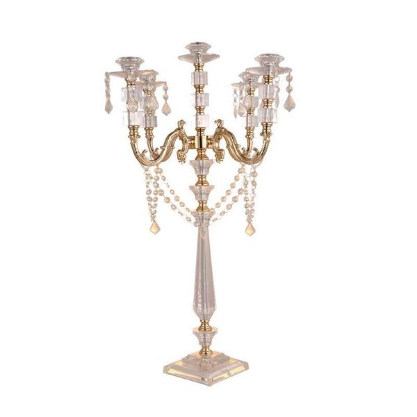 

candle holders acrylic candelabras with crystal pendants 77 cm/30" height marriage candlestick wedding centerpieces home decor