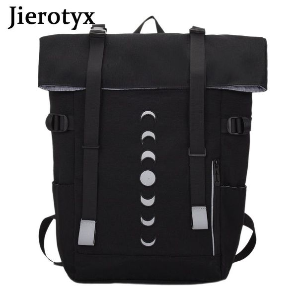

backpack jierotyx fashion travelling women backpacks solid denim gothic shoulder bags large capacity casual female drop ship