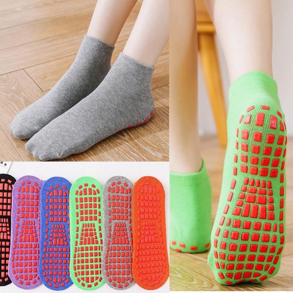 

sports socks 5 pairs pack trampoline for home sport cotton anti-slip breathable floor yoga foot massage, Black