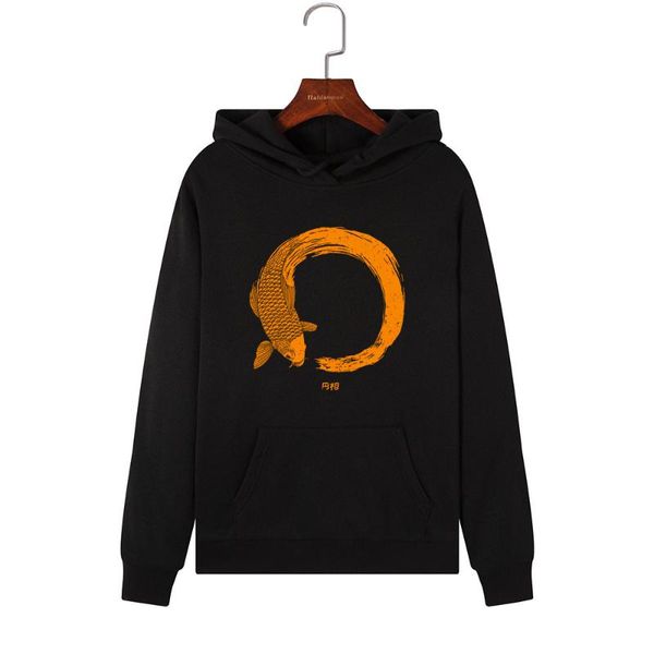 

women's hoodies & sweatshirts singrain goldfish print women large size goth hooded pullover sweatshirt streetwear casual aesthetic pole, Black