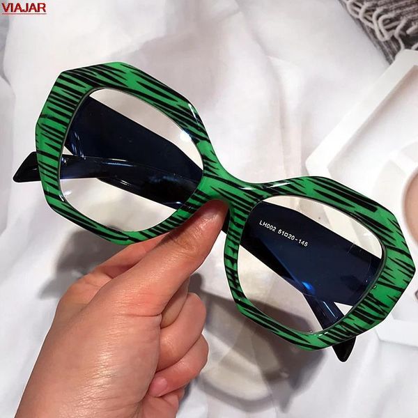 

fashion sunglasses frames anti-blue light irregular square clear glasses frame for women vintage candy color green leopard computer eyeglass, Black