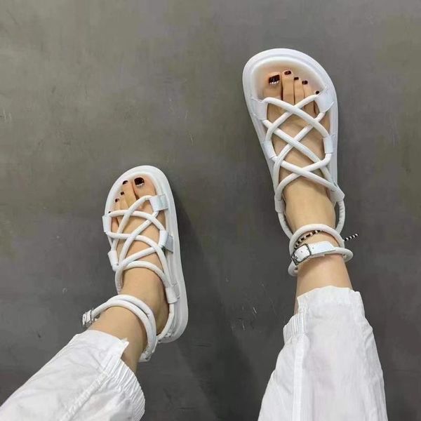

sandals woman gladiator platform sandal ladies ankle wrap wedge female fashion lace up shoe women non slip women's footwear, Black