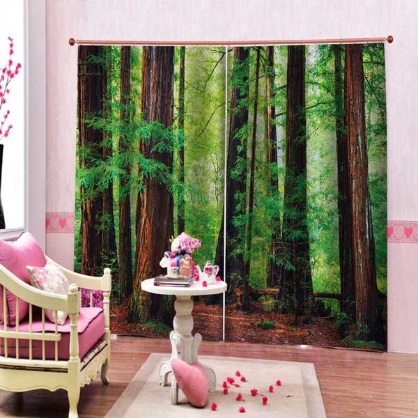 

curtain & drapes 3d blackout printing living room bedroom office window decorative forest tree kitchen