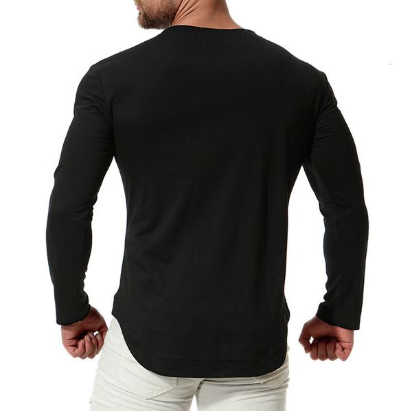 

men's t-shirts man long sleeves black tshirts csual solid t-shirt 4r9o, White;black
