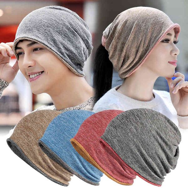 

double layer warm cover cap for men and women, Blue;gray