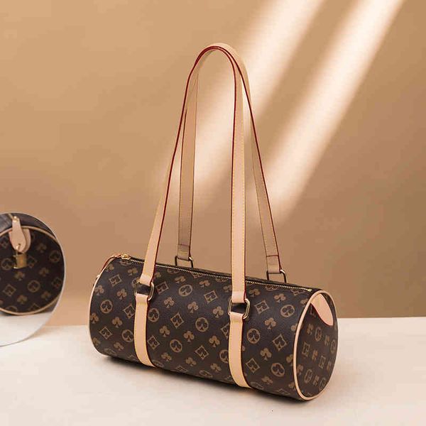 

handbag women's shoulder bag 2021 korean fashion printing long cylinder personalized leisure hand, Black;red