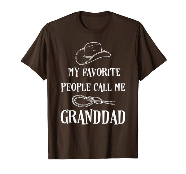 

my favorite people call me granddad shirt cowboy hat lasso, White;black