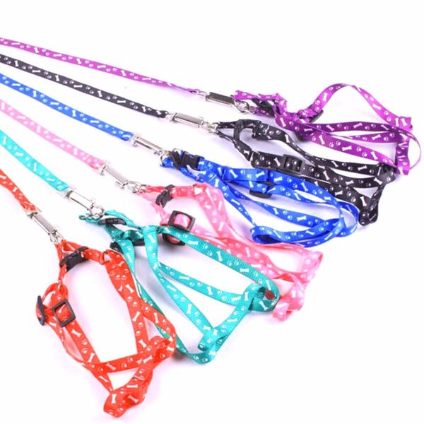 

cat collars & leads nylon dog pet puppy adjustable harness with lead leash 10 colors to choose toys chain interactive toy 76id