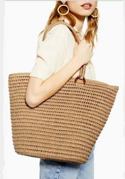 

evening bags fashion simple ladies straw bag one shoulder portable large capacity summer vacation beach woven women handbags kabelka