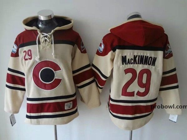 

colorado avalanche old time hockey jerseys #29 nathan mackinnon hoodie pullover, sweatshirts winter jacket custom s-4xl, Black;red
