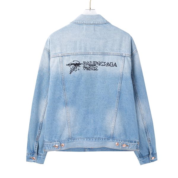 

men's loose denim jacket oversized ladies coat letter embroidery autumn and winter clothing blue outerwear 8002, Black;brown