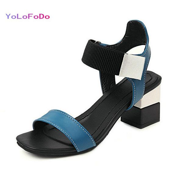 

dress shoes plus size 34-43 pu leather women sandals fashion open toe square high heel summer woman's mixed color ladies, Black