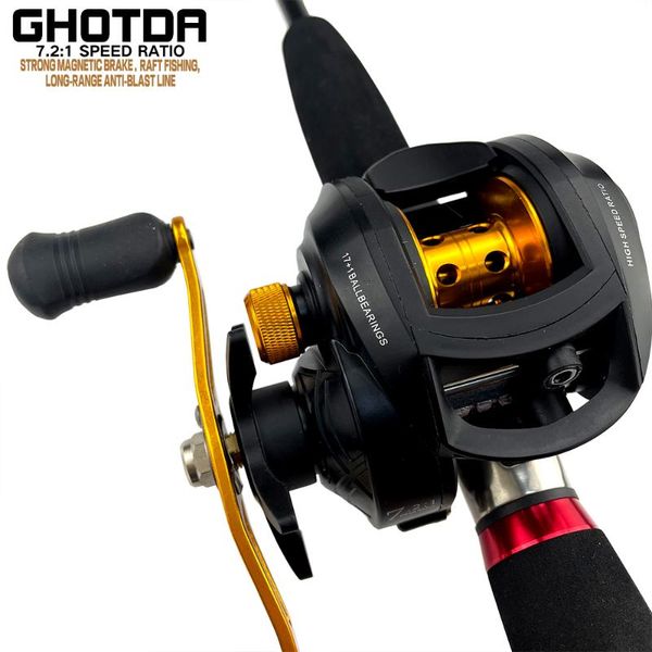 

baitcasting reel 8kg max drag 17+1 bearings aluminum rock arm spool freshwater saltwater low profile fishing reels
