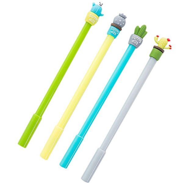 

6pieces/lot 1pc cactus gel pens kawaii green plants neutral pen cute pens for school office writing gifts korean stationery promotional pens