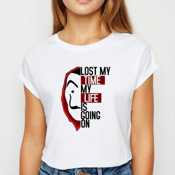 

la casa de papel mens t shirt show womens thin and women spring summer harajuku plus size pretty white, White;black