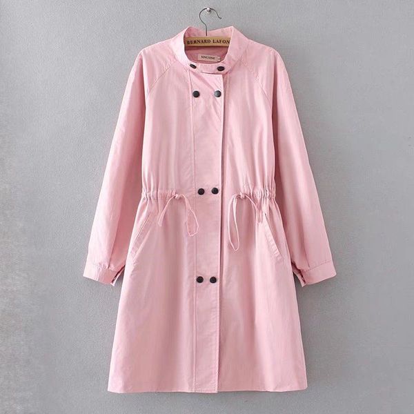

women's trench coats casual korean women coat spring 2021 slim full sleeve european windbreaker x-long turn-down collar ladies overcoat, Tan;black