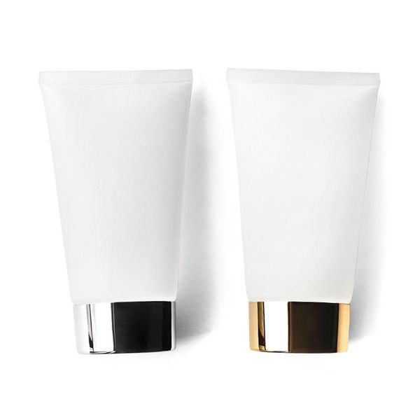 

storage bottles & jars 150ml x 30 empty matte transparent plastic lotion soft tubes cosmetic squeeze containers,gold/silver screw lids cream