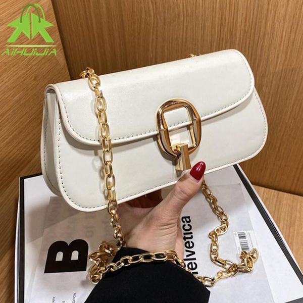 

fashion lady underarm bag summer high-quality pu leather solid color handbag luxury designer chain shoulder messenger bags cross body