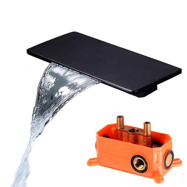 

other home & garden black wall mounted bathroom tub waterfall spout square-round faucet water outlet ygl3