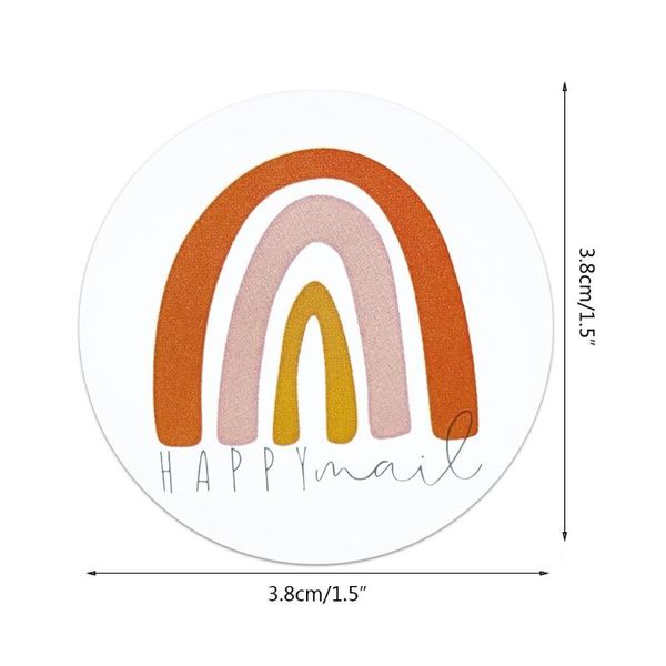 

greeting cards 500pcs 1.5 inch rainbow happy mail stickers round label for bags