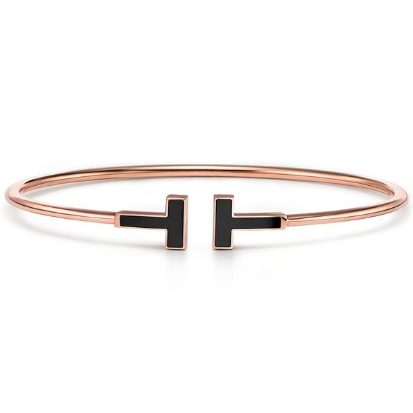 

2021 trend luxury brand men silver women bangle wrist bracelet, Black