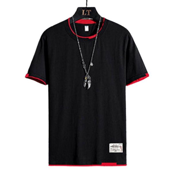 

men's t-shirts cofekate mens shirts harajuku summer short sleeve t-shirt casual tee man tshirts crew neck leisure shirt for men, White;black