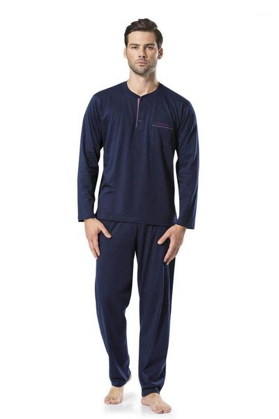 

men's sleepwear mens long sleeve combed cottonÂ pajamasÂ, Black;brown