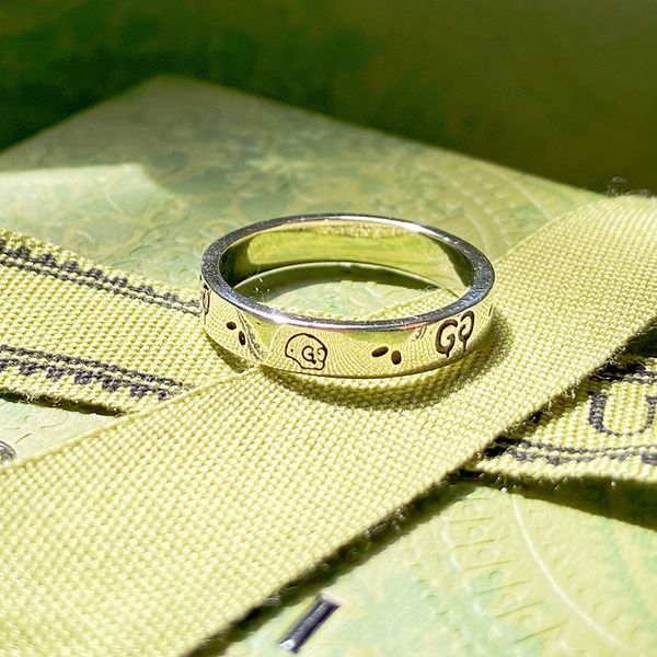 

design jewelry elf skull ring tide men and women lovers closed pair ring versatile jewelry, Silver