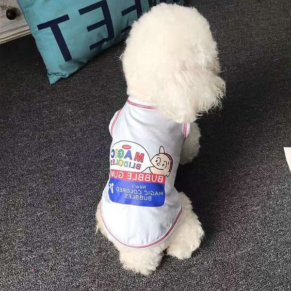 

the dog clothes straight vest pet t-shirt spring and summer milk dog cat breathable thin clothing