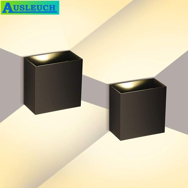

indoor cube aluminum wall lamp 85-265v cob led lighting modern for home white/black decoration sconce surface mount