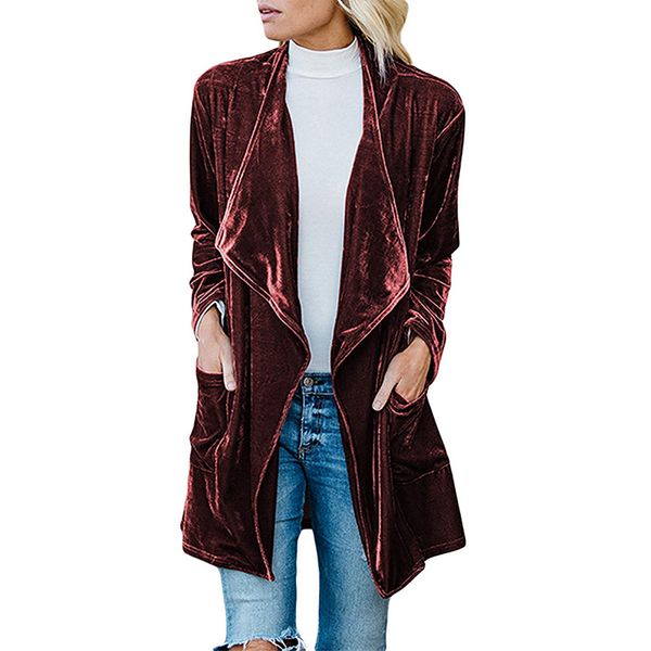

women s windbreaker daily fall/winter short, regular version, warm, fashionable, classic jacket, plush long-sleeved solid color pockets, Tan;black