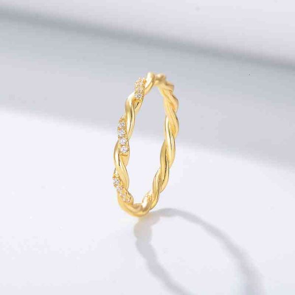 

band ring rings s925 sterling silver line twist female design sense of minority senior light luxury diamond bracelet