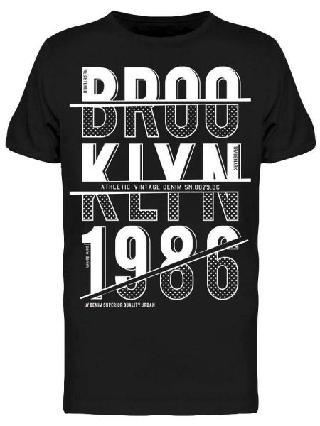 

brooklym 1986 logo tee men's -image by shutterstock, White;black