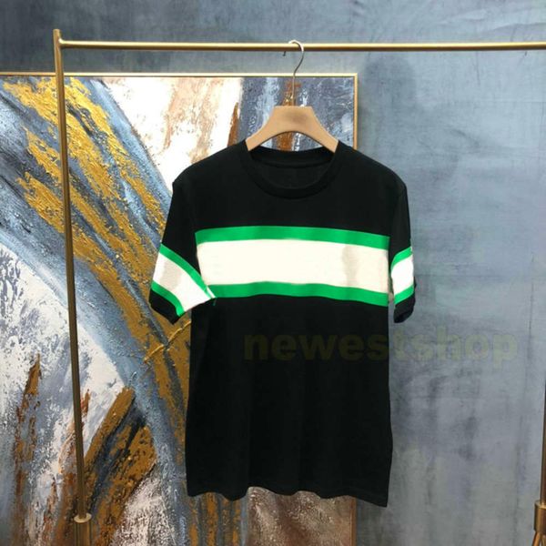

2021 new spring luxury europe paris mens stripe print t shirt t shirts fashion designer t shirts women casual tee, White;black