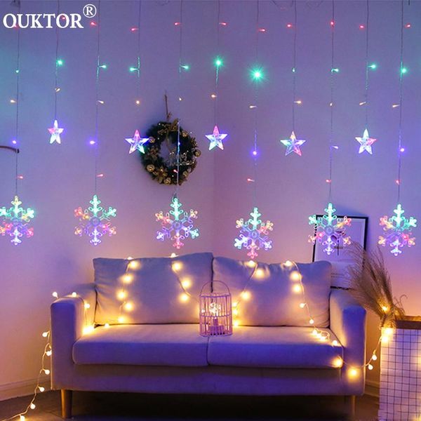 

strings 3m snowflake led curtain fairy string light holiday garland wedding lights for christmas home party garden decoration indoor eu