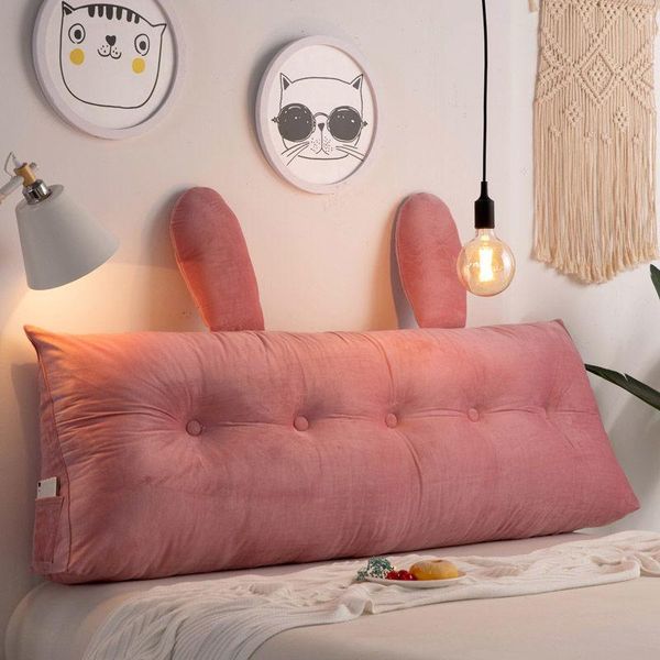 

cushion/decorative pillow solid color bedside cushion large soft velvet backrest couple removable cute back support short