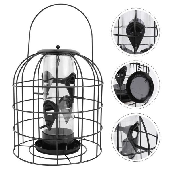 

1pc gardening bird feeding apparatus balcony cage hanging feeder (black) cages