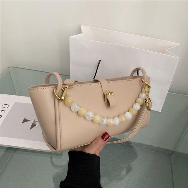 

spring and summer retro pearl decoration portable shoulder bag simple postman used female messenger evening bags