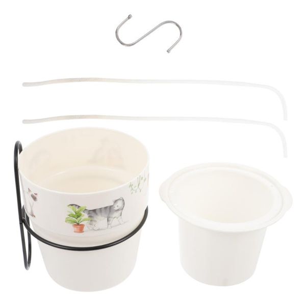 

hooks & rails 1 set self-absorbent planter wall hanging flower pot lazy watering plant
