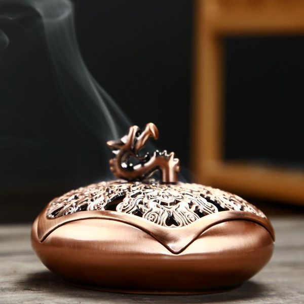 

fragrance lamps classic dragon incense burners portable metal censer buddhism holder home tea house temple zen decor 10pcs gift