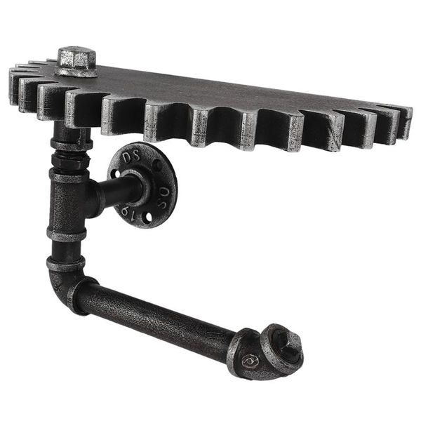 

retro bathroom toilet paper holder roller wooden gear wall wc holders