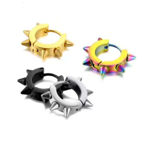 

non mainstream punk willow nail pointed cone ear buckle stainless steel puncture personality hip hop korean version double-sided earrings