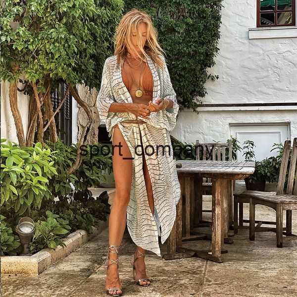 Boho Imprimir Chiffon Túnica Sexy Banheira Terno Cover-Ups Plus Size Beach Wear Kimono Vestido Mulheres Verão Swimsuit Cobertura