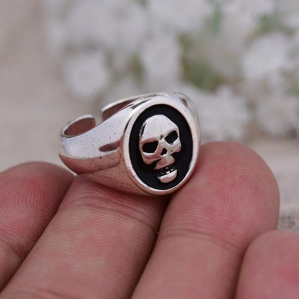

cluster rings arrival 100% 925 sterling silver personality skeleton skull man ring promotion jewelry for men birthday gift never fade, Golden;silver