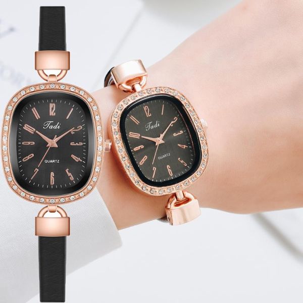 

wristwatches 2021 watch for women fashion watches ladies quartz wristwatch simple leather strap gift clock female relogio mujer, Slivery;brown