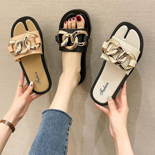 

slippers shoes flat slipers women platform low slides soft 2021 summer massage casual basic rubber pu leisure slipp, Black
