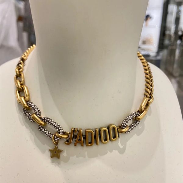 

75% off design necklace new hip hop heavy industry clavicle chain brass used wind choker, Silver