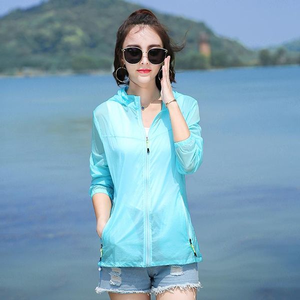 

women's jackets women spring summer beach uv jacket female long sleeve sun protection clothing ladies perspective sunscreen casual x316, Black;brown